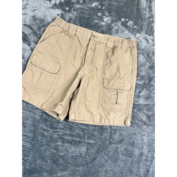 Savane Mens Beige Cargo Shorts Size 36 Elastic Waist 100% Cotton Casual - Picture 7 of 9